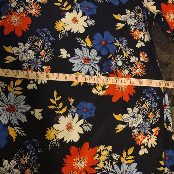 Old Navy Blue Printed Floral Midi Shirt Dress Size M - Picture 9 of 10
